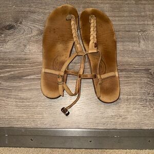 Rainbow Tan Braided Sandals